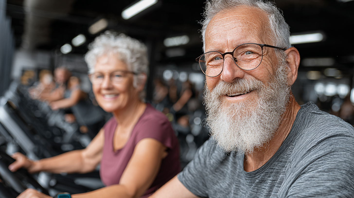 Група людей зрілого віку на тренуванні
